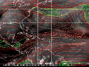 Météo tropicale : Carte des vents de cisaillement.