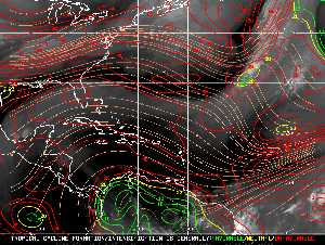 Météo tropicale : Carte des vents de cisaillement.