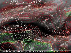 Météo tropicale : Carte des vents de cisaillement.