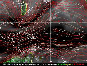 Météo tropicale : Carte des vents de cisaillement.