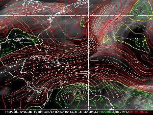 Météo tropicale : Carte des vents de cisaillement.