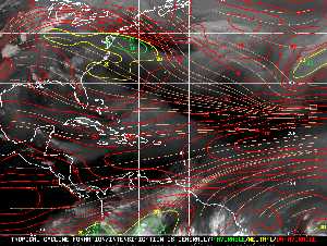 Météo tropicale : Carte des vents de cisaillement.