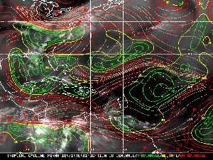 Météo tropicale : Carte des vents de cisaillement.