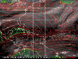Météo tropicale : Carte des vents de cisaillement.