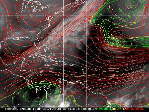 Météo tropicale : Carte des vents de cisaillement.