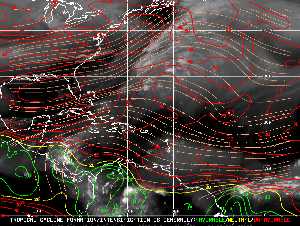 Météo tropicale : Carte des vents de cisaillement.