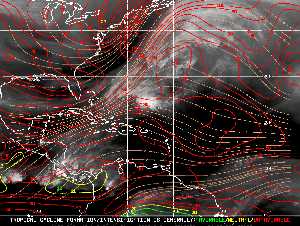 Météo tropicale : Carte des vents de cisaillement.