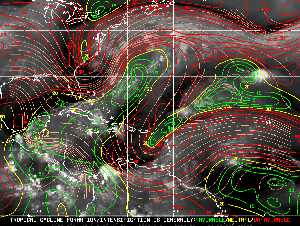 Météo tropicale : Carte des vents de cisaillement.
