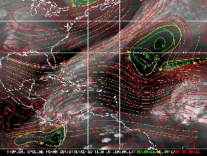 Météo tropicale : Carte des vents de cisaillement.