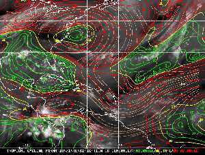 Météo tropicale : Carte des vents de cisaillement.