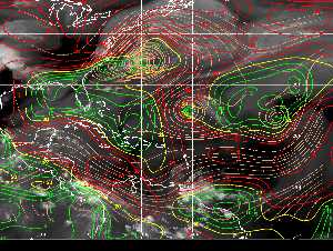 Météo tropicale : Carte des vents de cisaillement.