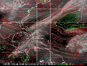 Météo tropicale : Carte des vents de cisaillement.