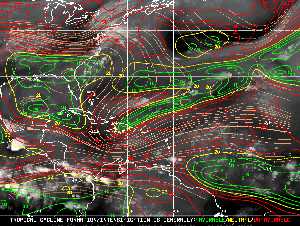 Météo tropicale : Carte des vents de cisaillement.