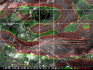 Météo tropicale : Carte des vents de cisaillement.