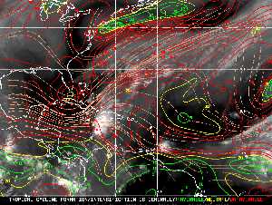 Météo tropicale : Carte des vents de cisaillement.