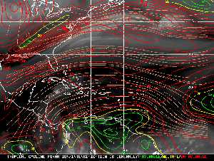 Météo tropicale : Carte des vents de cisaillement.