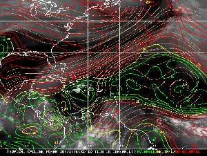 Météo tropicale : Carte des vents de cisaillement.