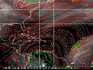 Météo tropicale : Carte des vents de cisaillement.