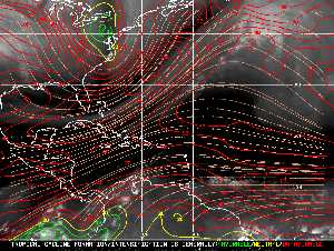 Météo tropicale : Carte des vents de cisaillement.