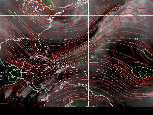 Météo tropicale : Carte des vents de cisaillement.