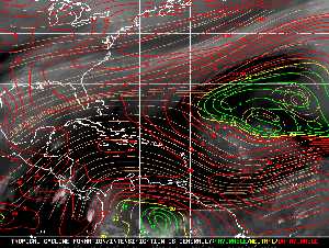 Météo tropicale : Carte des vents de cisaillement.