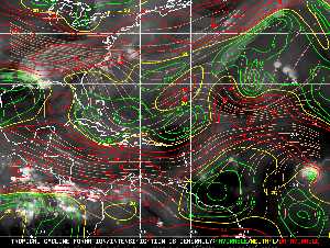 Météo tropicale : Carte des vents de cisaillement.