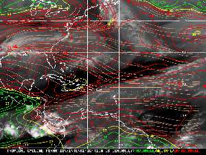 Météo tropicale : Carte des vents de cisaillement.