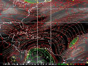 Météo tropicale : Carte des vents de cisaillement.