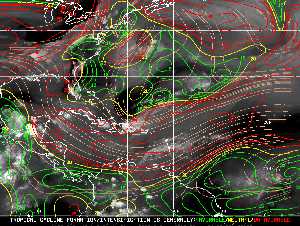 Météo tropicale : Carte des vents de cisaillement.