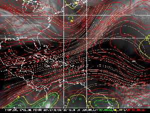 Météo tropicale : Carte des vents de cisaillement.