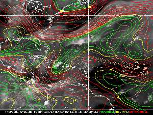 Météo tropicale : Carte des vents de cisaillement.