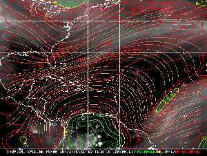Météo tropicale : Carte des vents de cisaillement.