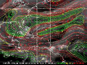 Météo tropicale : Carte des vents de cisaillement.