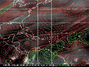Météo tropicale : Carte des vents de cisaillement.
