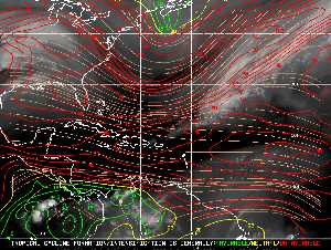 Météo tropicale : Carte des vents de cisaillement.