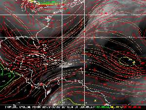 Météo tropicale : Carte des vents de cisaillement.
