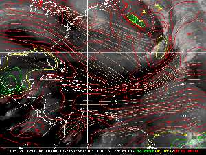 Météo tropicale : Carte des vents de cisaillement.