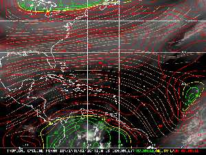 Météo tropicale : Carte des vents de cisaillement.