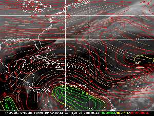 Météo tropicale : Carte des vents de cisaillement.