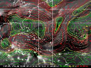 Météo tropicale : Carte des vents de cisaillement.