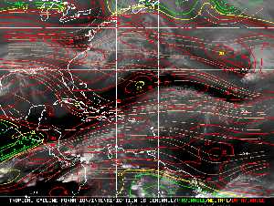 Météo tropicale : Carte des vents de cisaillement.