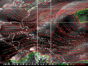 Météo tropicale : Carte des vents de cisaillement.
