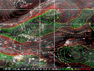 Météo tropicale : Carte des vents de cisaillement.