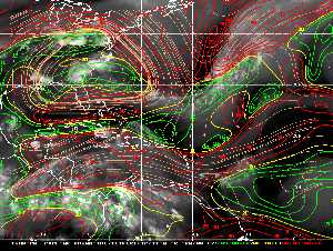 Météo tropicale : Carte des vents de cisaillement.
