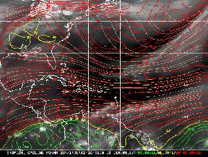 Météo tropicale : Carte des vents de cisaillement.
