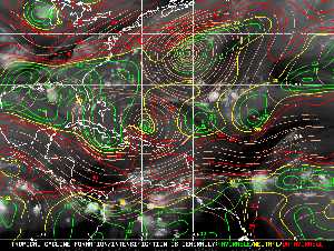 Météo tropicale : Carte des vents de cisaillement.