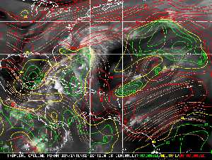 Météo tropicale : Carte des vents de cisaillement.