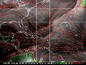 Météo tropicale : Carte des vents de cisaillement.