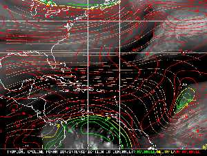 Météo tropicale : Carte des vents de cisaillement.