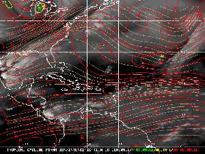 Météo tropicale : Carte des vents de cisaillement.